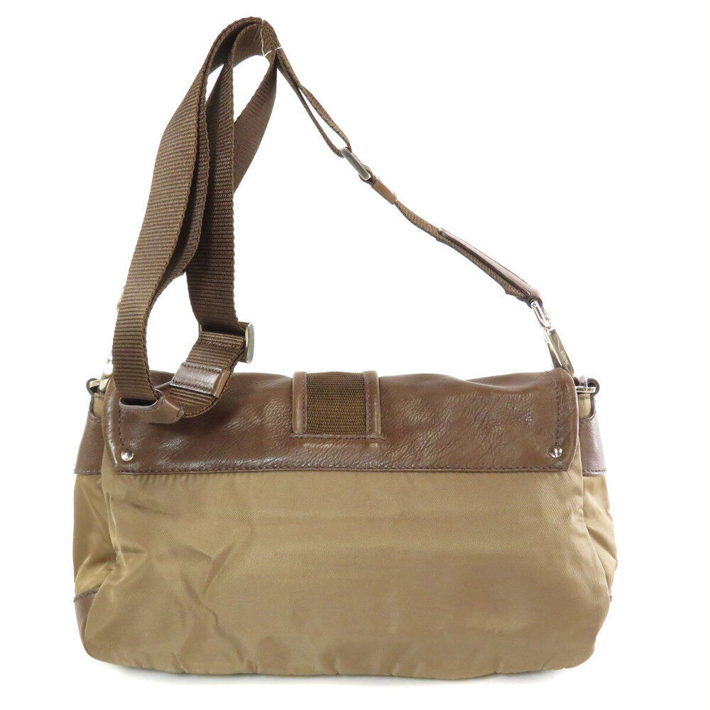 Prada khaki shoulder leather brown bag Green Brown